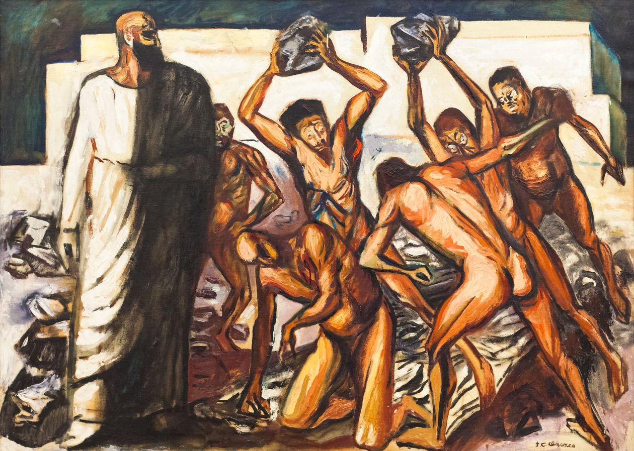 Szent István vértanúsága alkotó: José Clemente Orozco
