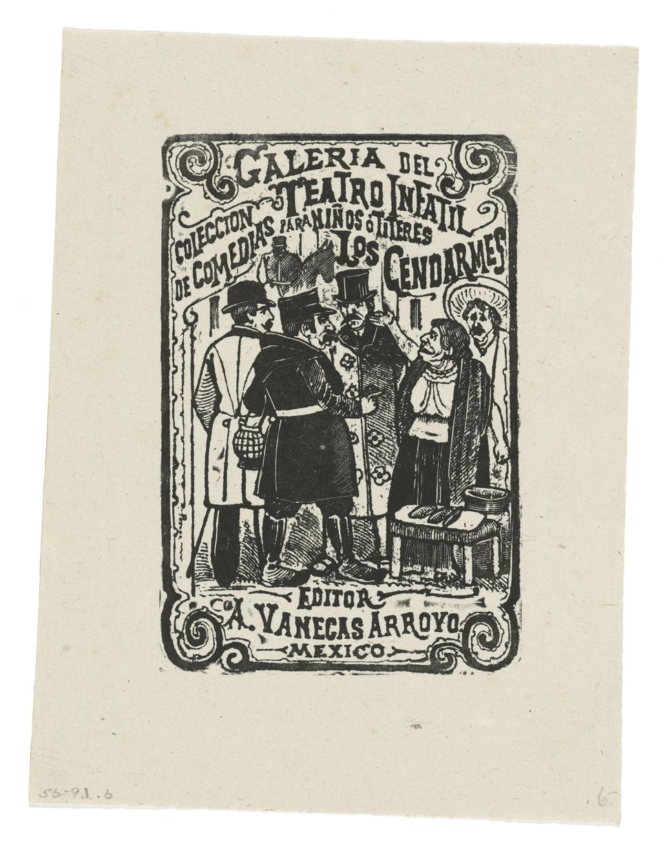Los Gendarmes (metszet) alkotó: José Guadalupe Posada