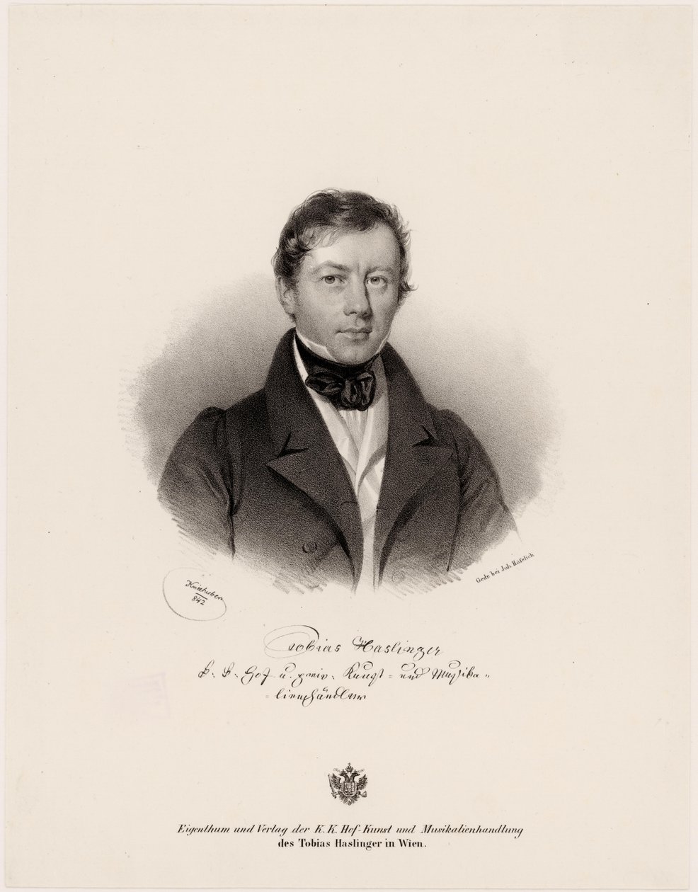 Az ábrázolt személy: Tobias Haslinger alkotó: Josef Nikolaus Kriehuber