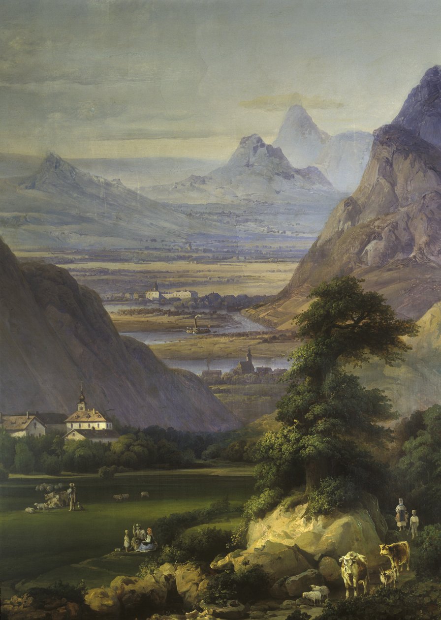 Táj Kamýk mellett, 1850-es évek (falfestmény) alkotó: Josef Matj Navrátil