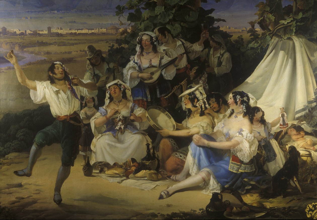 Torino, Monte Superga, 1850-es évek (falfestmény) alkotó: Josef Matj Navrátil