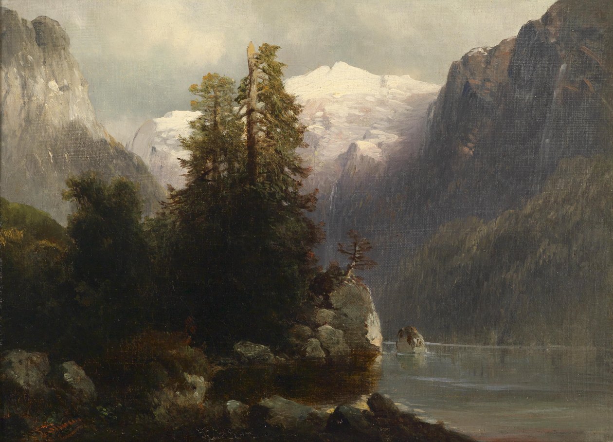 Kilátás a Gosau -tóra alkotó: Josef Thoma