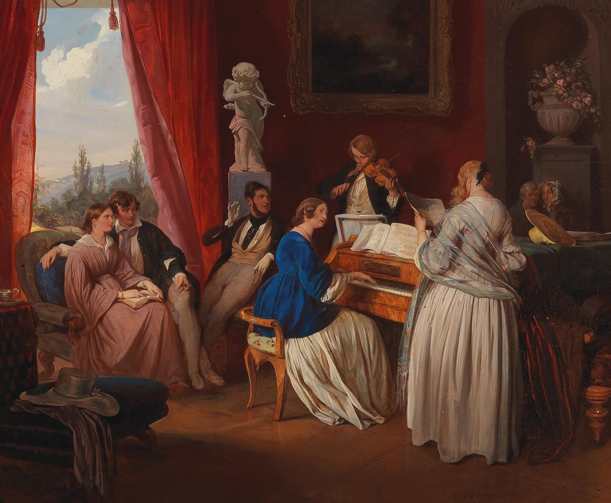 A családi koncert, 1841. alkotó: Josef Danhauser