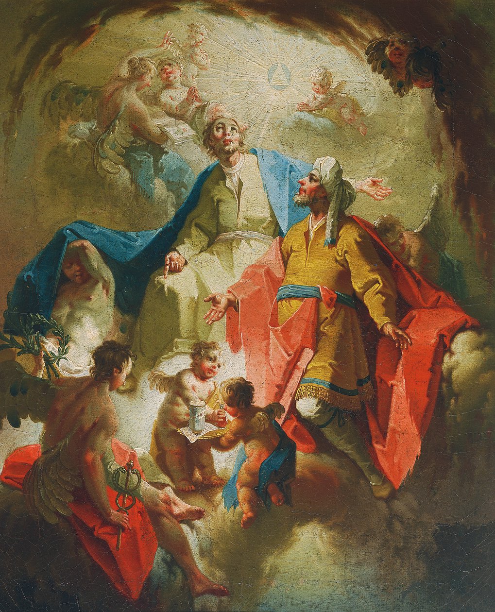 Cosmas és Damian szentek dicsősége alkotó: Josef Haller