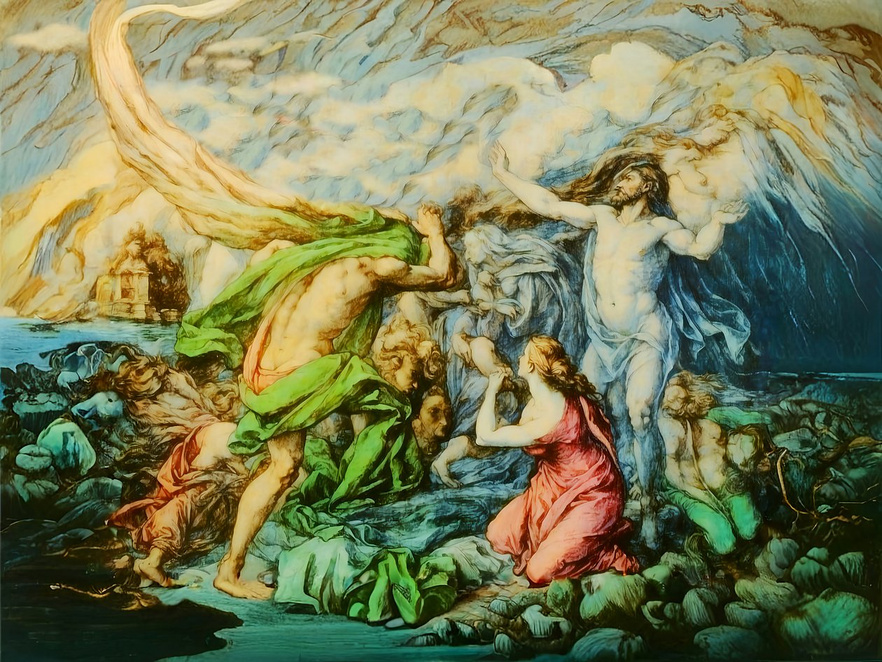 A1_Genezis_17-Noah bárkája és az özönvíz alkotó: Josef Johann Michel
