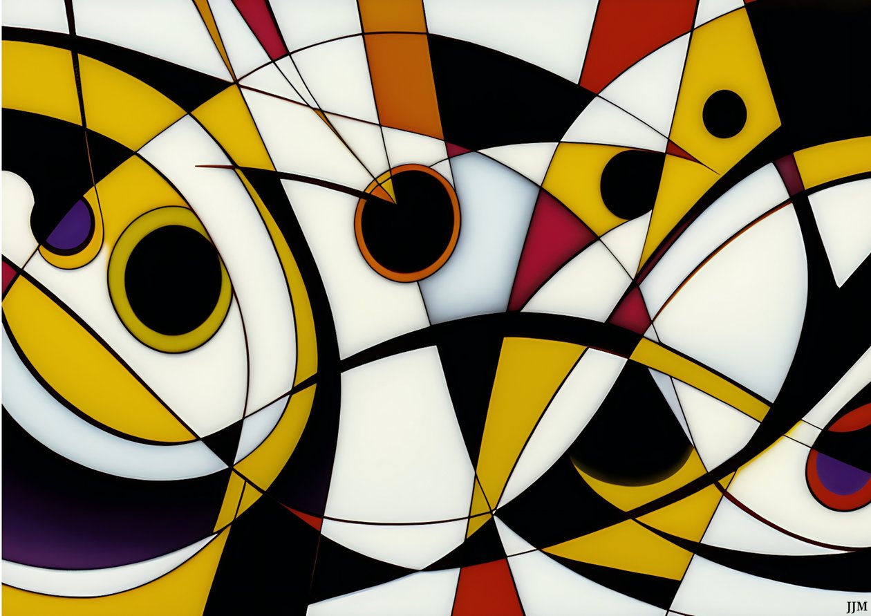 abstract: on white-circles+swings 3 alkotó: Josef Johann Michel
