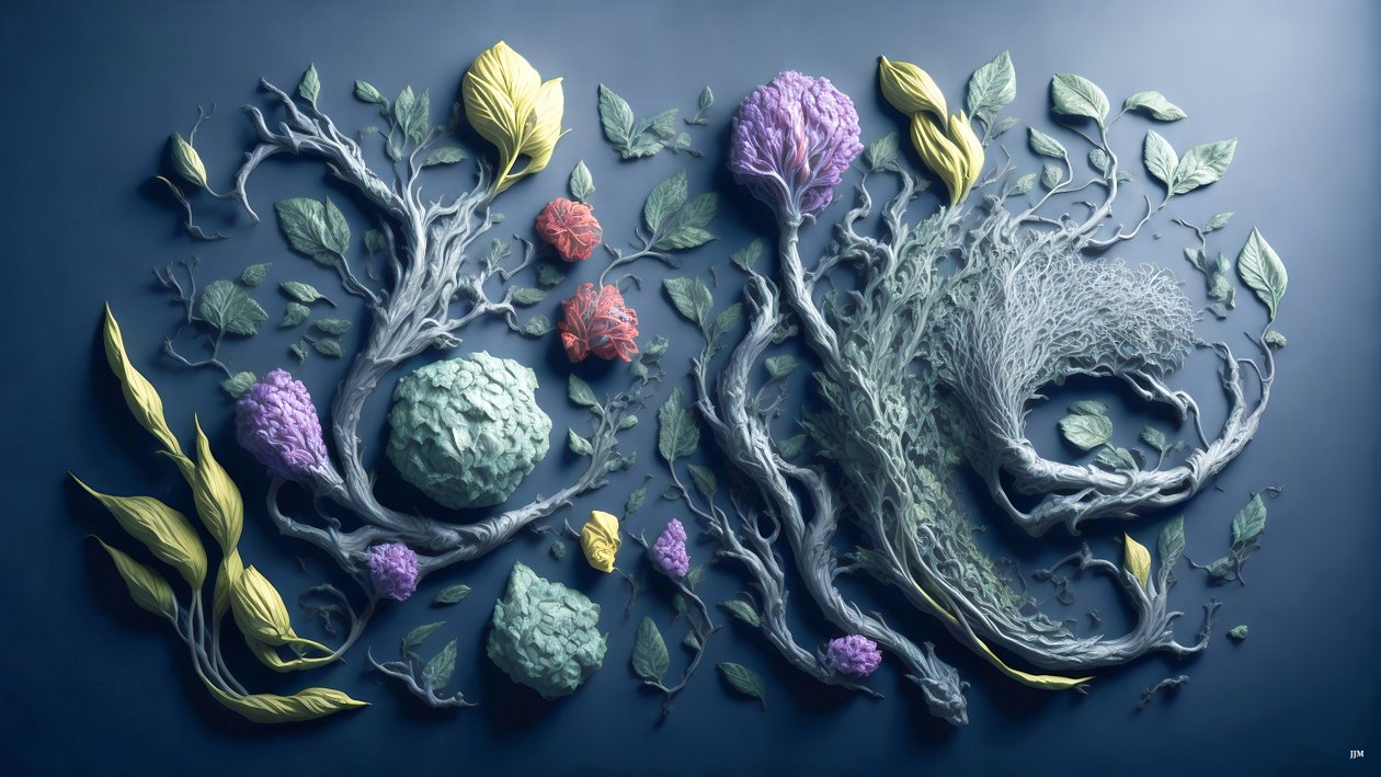 encaustic Feng Shui representing 5 elements_04 alkotó: Josef Johann Michel