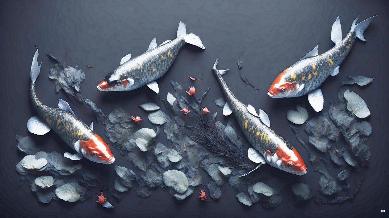 tusfestés: Koi-Karpfish_red_01 alkotó: Josef Johann Michel