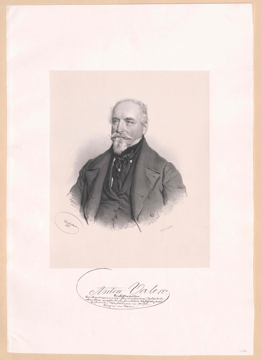 Anton Valero (nyomtatás) alkotó: Josef Nikolaus Kriehuber