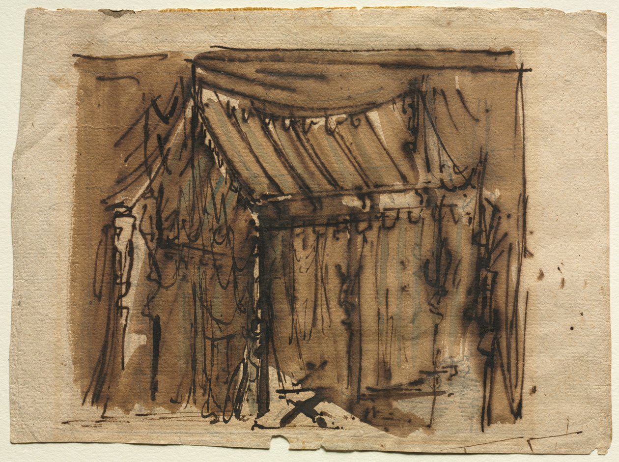 Sátor (recto); Két vázlat (fordítva) alkotó: Josef Platzer