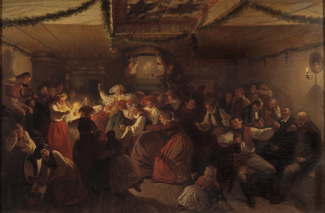 Az esküvő Vingåkerben, 1857. alkotó: Josef Wilhelm Wallander