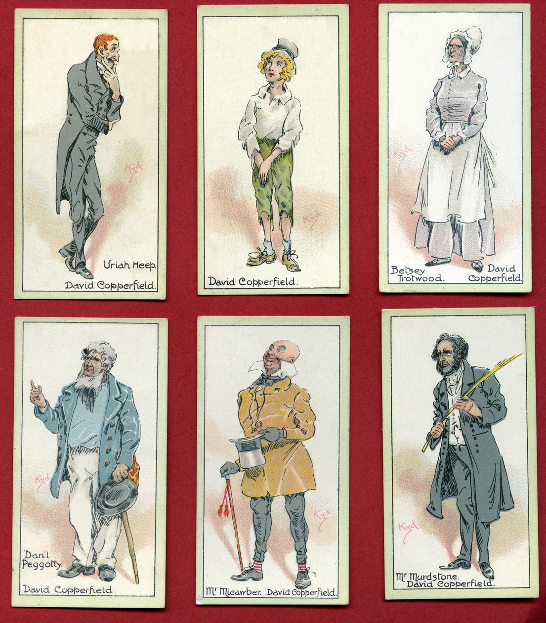 Karakterek Charles Dickens „David Copperfield” című művéből, 1923 alkotó: Joseph Clayton Clarke