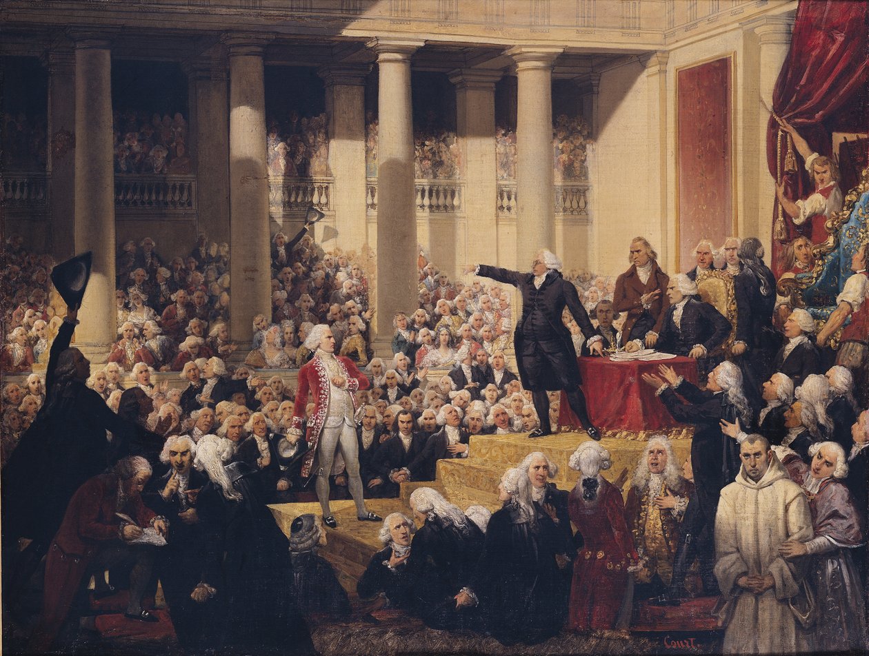 Mirabeau és Monsieur de Dreux-Breze az Assemblee des Deputes-ban, 1789. június 23-án alkotó: Joseph Desire Court