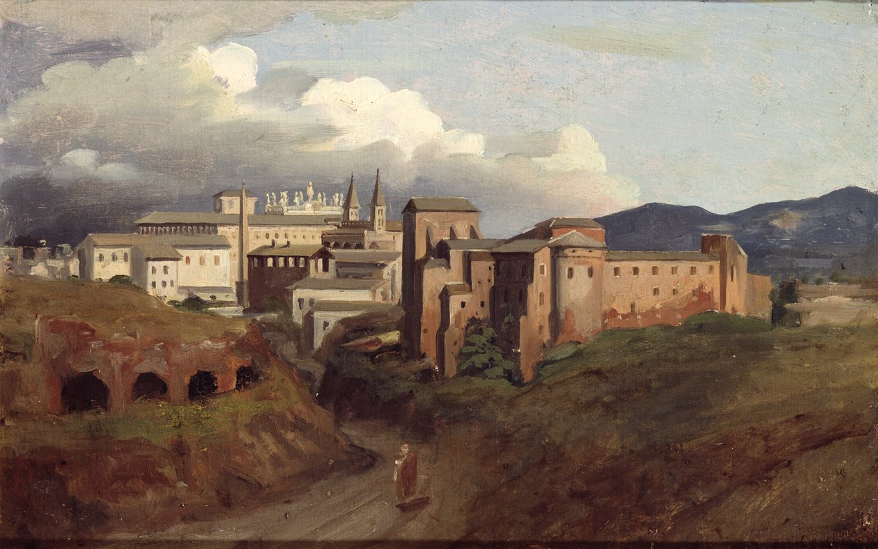 A Lateráni Szent János-templom látképe, Róma, 1822 alkotó: Joseph Desire Court
