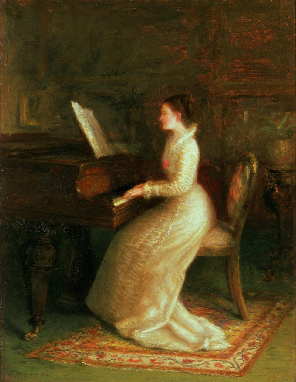 Hölgy a zongoránál alkotó: Joseph Farquharson