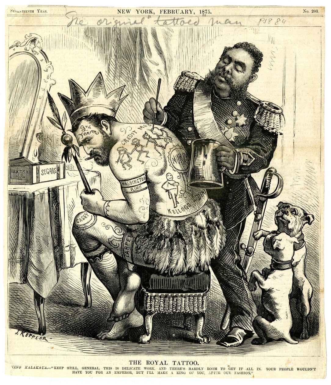A Royal Tattoo, 1875 (fametszet) alkotó: Joseph Keppler