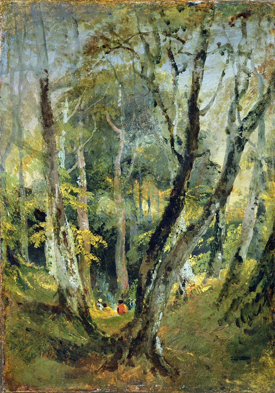 Bükkfa, a távolban ülő cigányokkal, 1799-1801 körül (olaj, papír, panelen) alkotó: Joseph Mallord William Turner