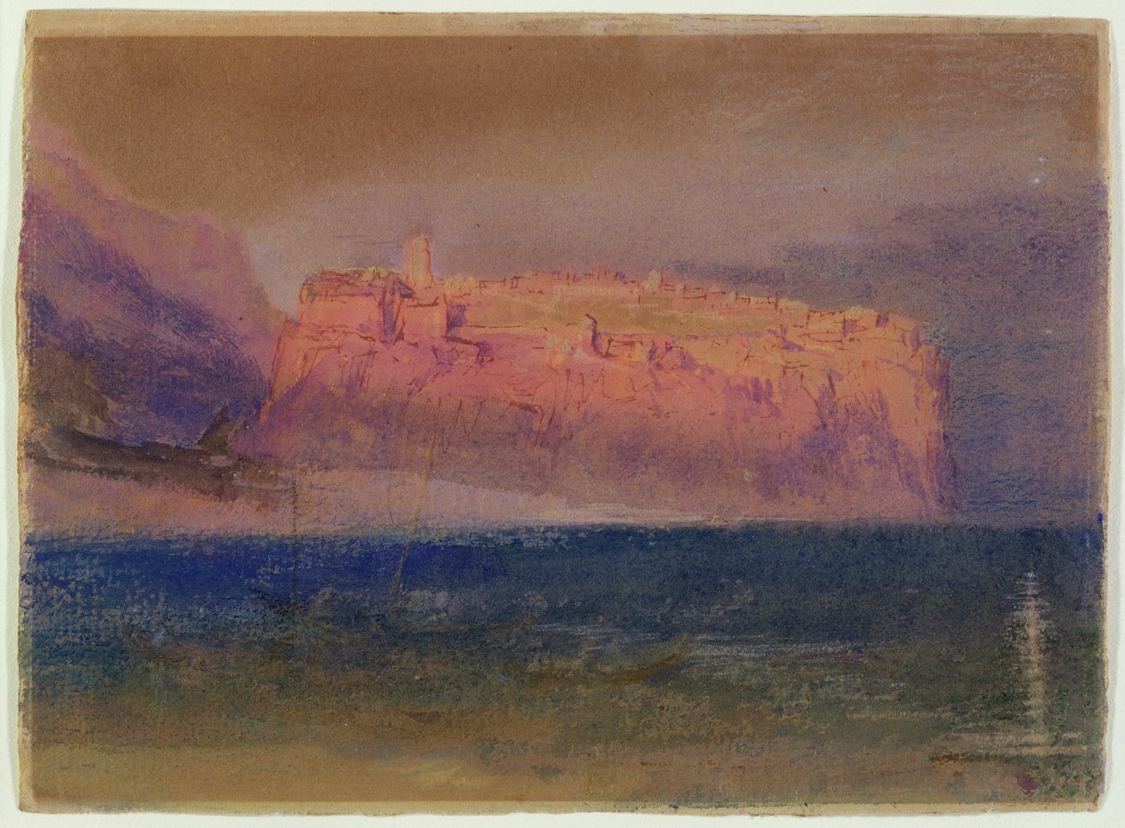 Korzika, (Monaco) 1830-35 körül (wc barna papíron) alkotó: Joseph Mallord William Turner