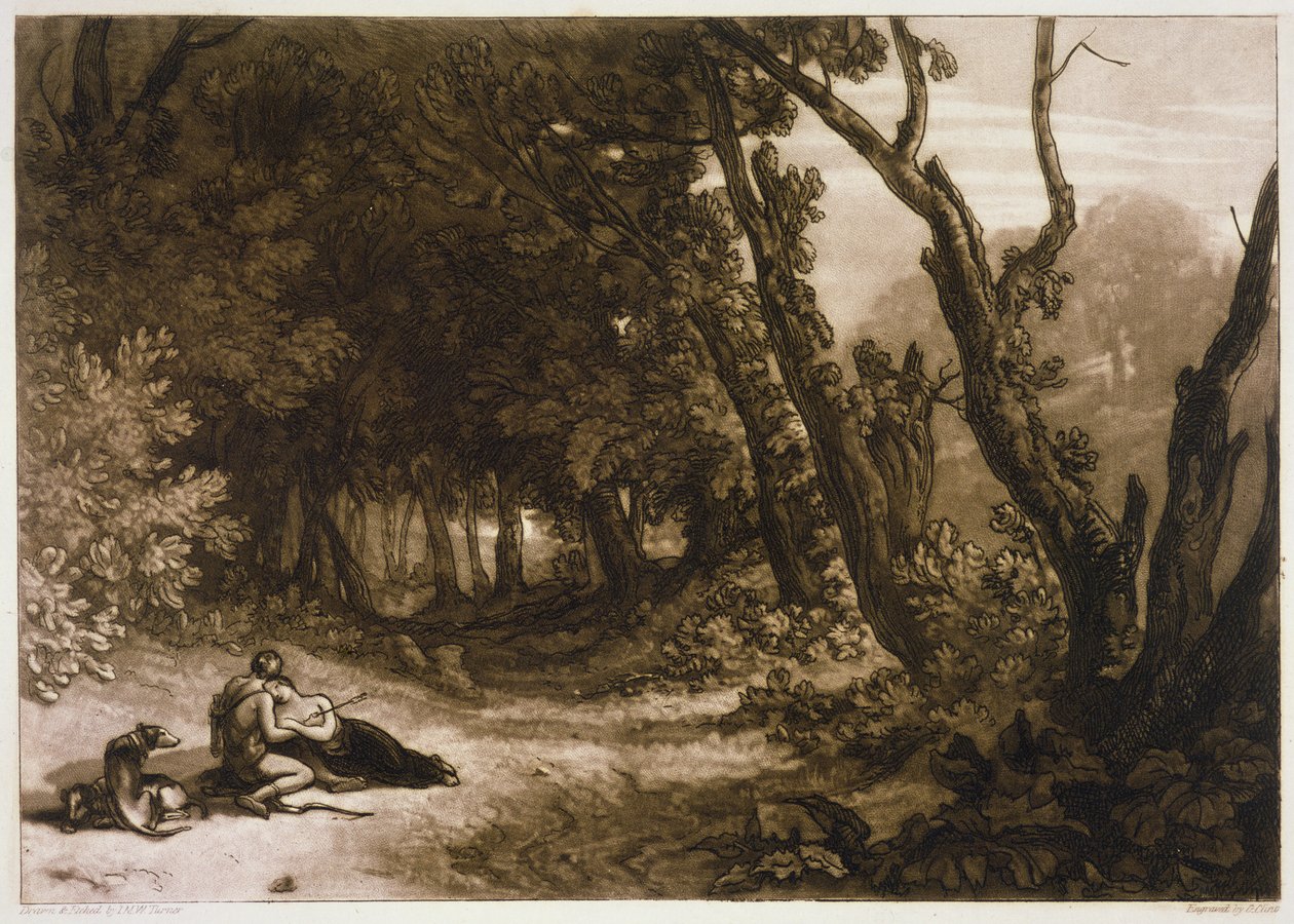 F.41.I Procris és Cephalus, a „Liber Studiorum”-ból, vésette George Clinton, 1812 alkotó: Joseph Mallord William Turner