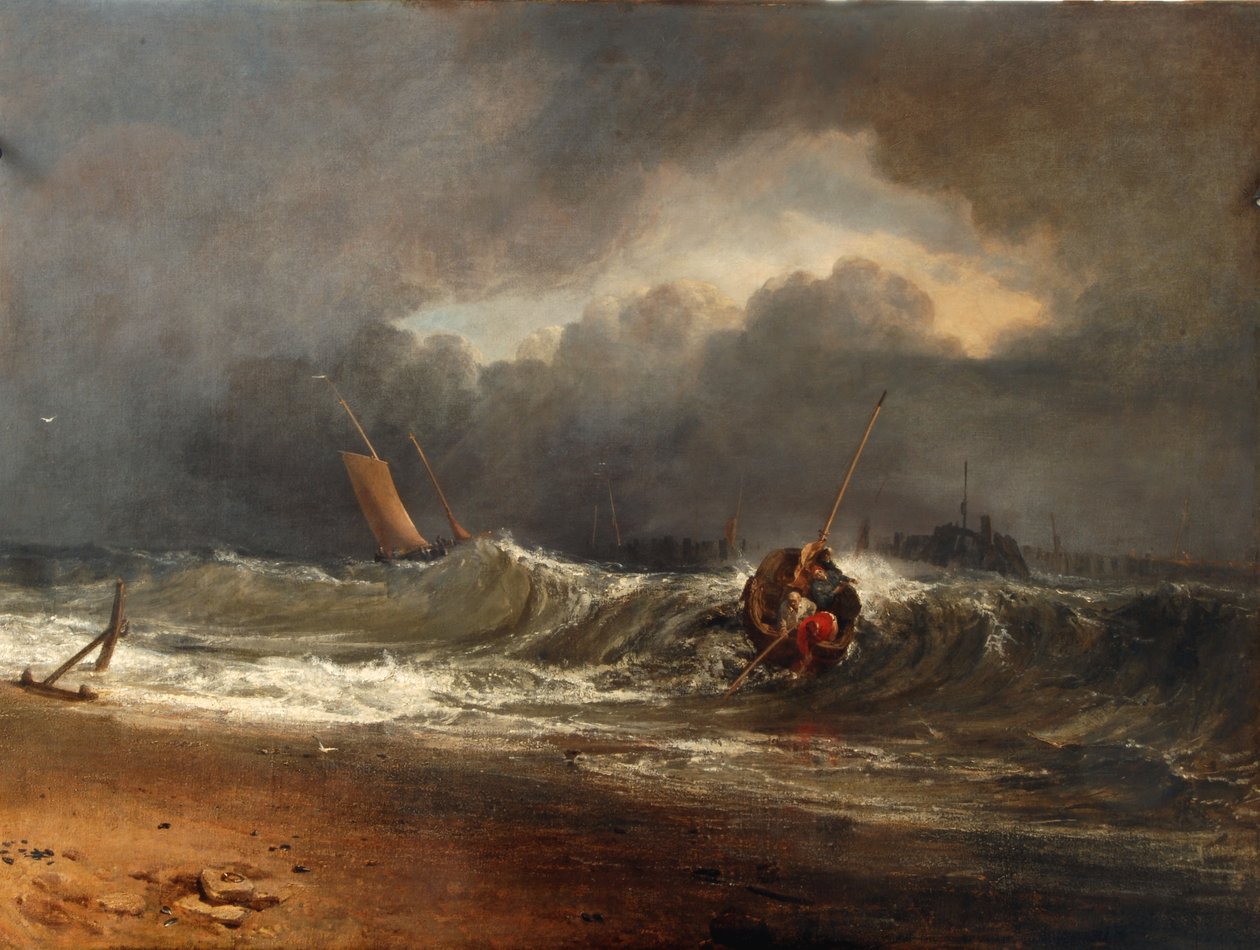 Halászok a szélső parton viharos időben alkotó: Joseph Mallord William Turner