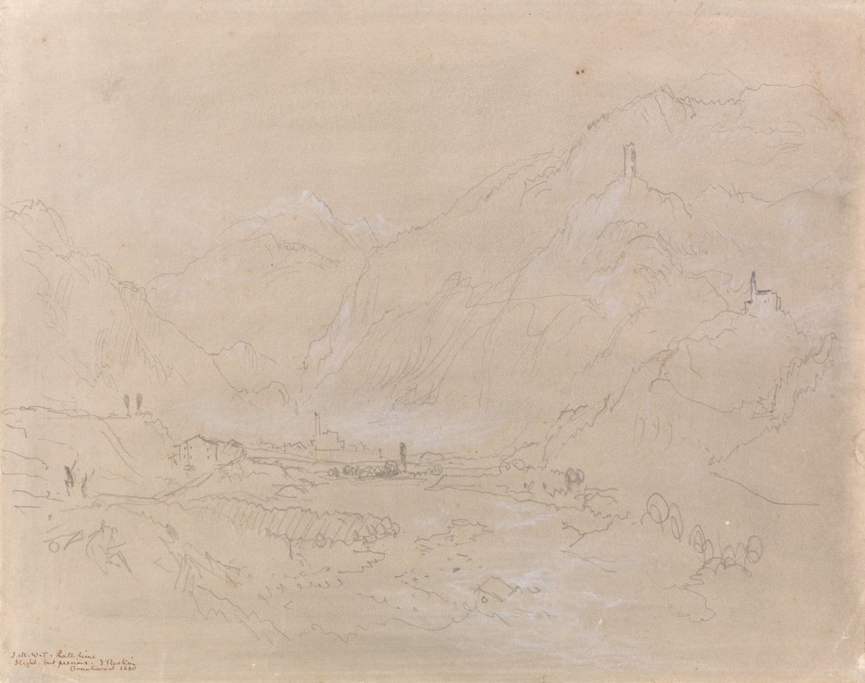 Hegyvidéki táj város a völgyben alkotó: Joseph Mallord William Turner