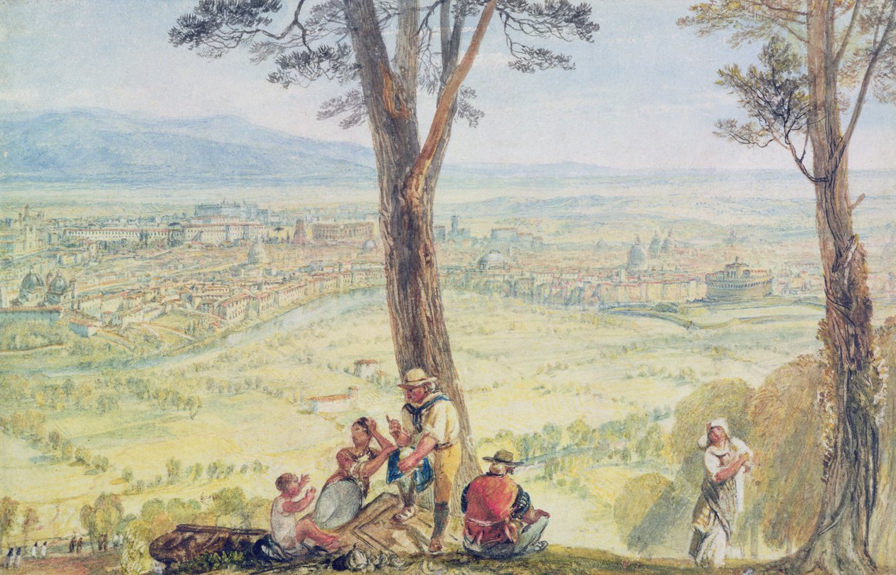 Róma a Monte Mario-ból, 1818 körül (wc ceruzával papíron) alkotó: Joseph Mallord William Turner