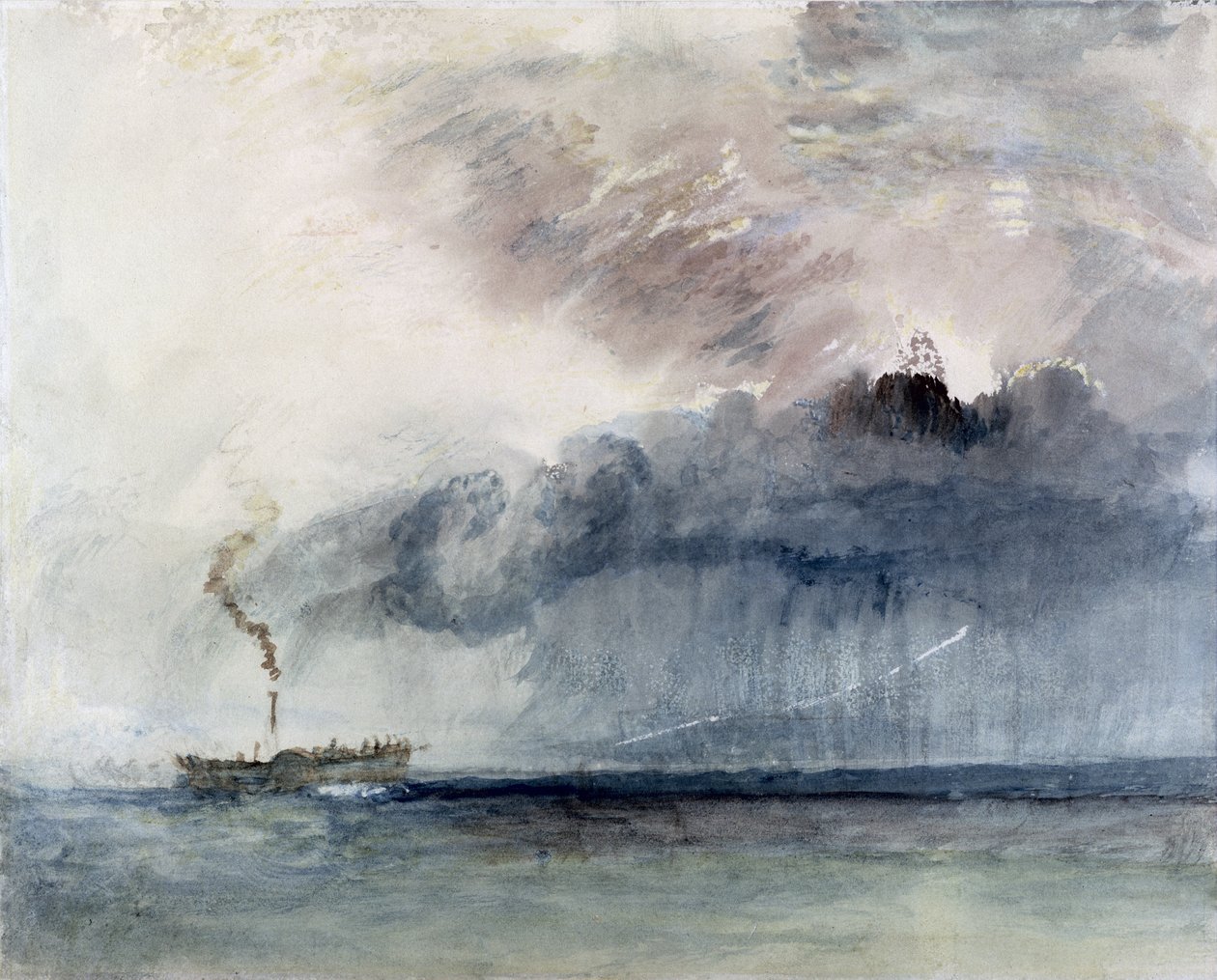 Gőzhajó viharban, 1841 körül (wc és ceruza papíron) alkotó: Joseph Mallord William Turner
