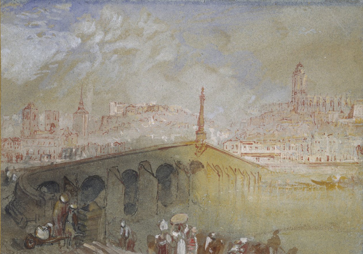 A blois-i híd: ködfelhő, 1826 - 1830 (akvarell, testfestékkel és tollal, valamint vörös és fekete tussal) alkotó: Joseph Mallord William Turner