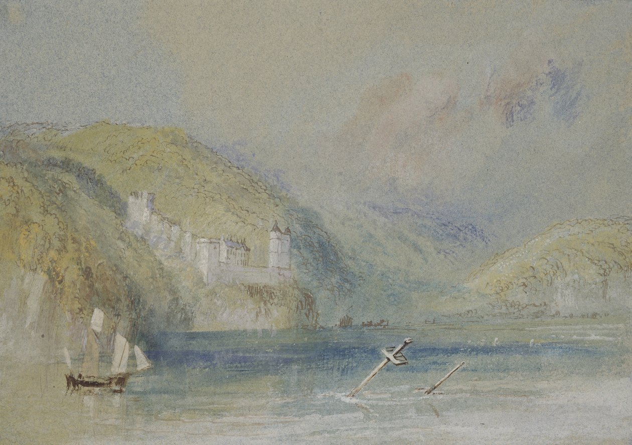 A Szajna Tancarville közelében, 1832 körül (wc gouache-val, tollal és tintával papíron) alkotó: Joseph Mallord William Turner