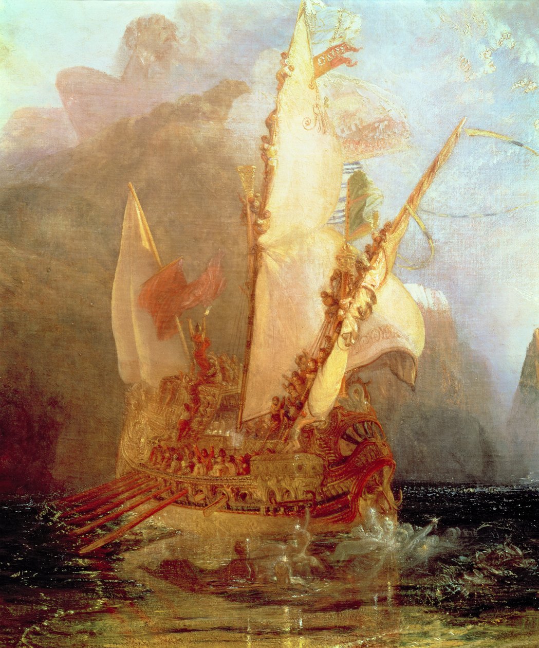 Ulysses Deriding Polyphemus, részlet a hajóról, 1829 (889. részlet) alkotó: Joseph Mallord William Turner