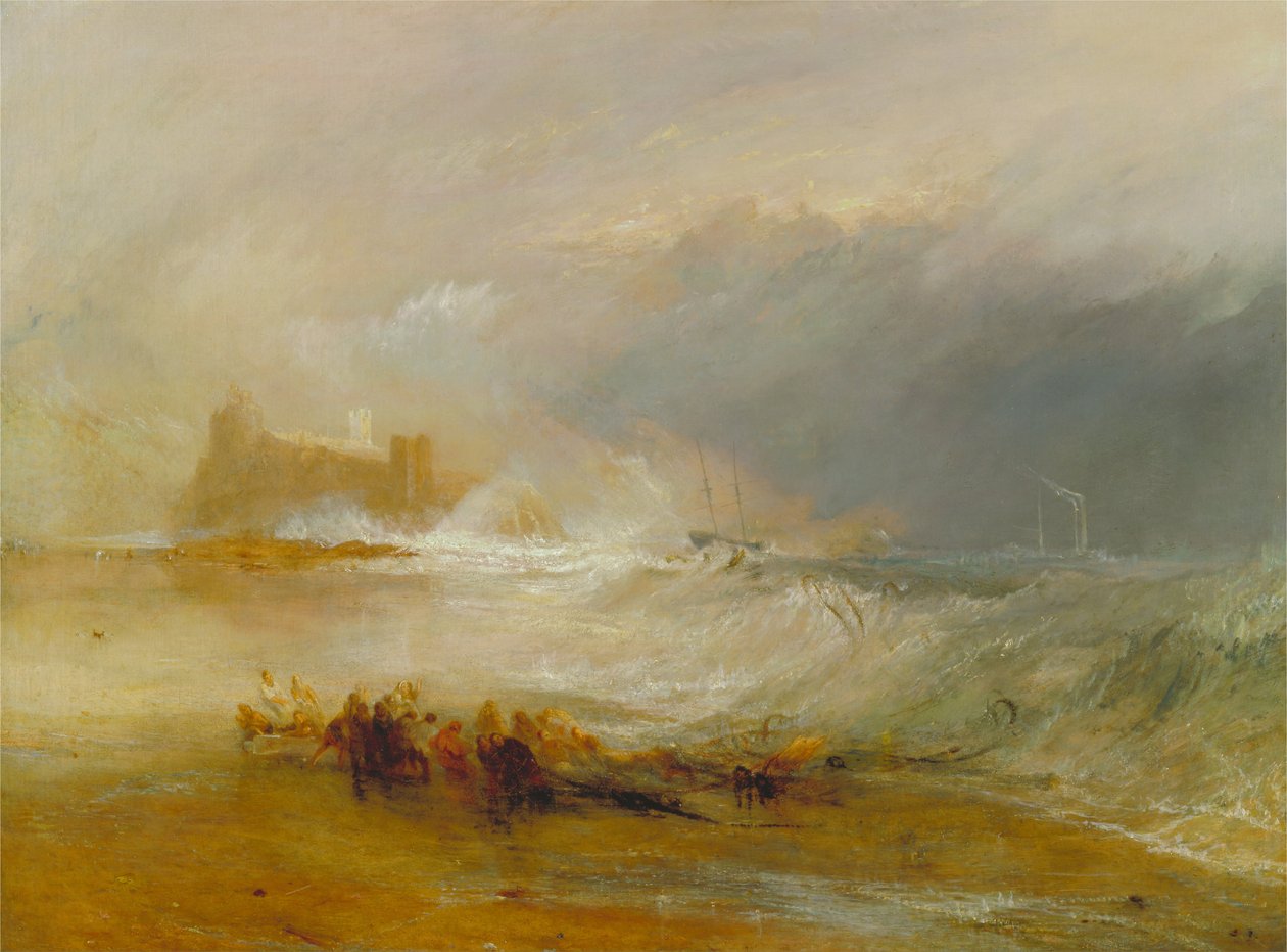 Roncsok-Northumberland partja, gőzhajóval, amely segíti a hajót a parton alkotó: Joseph Mallord William Turner