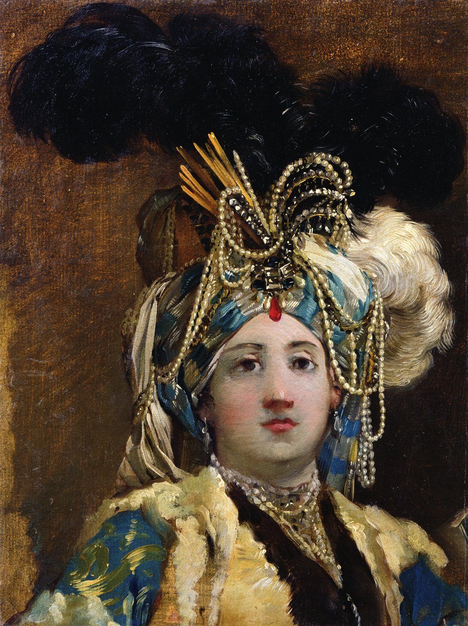 Egy szultána, 1748 (olaj, papír) alkotó: Joseph Marie, the Elder Vien
