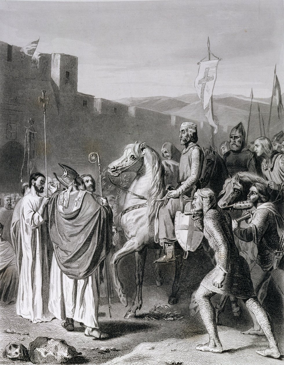 I. Baldwin (1058-1118 körül) Thibault metszete alkotó: Joseph Nicolas Robert Fleury