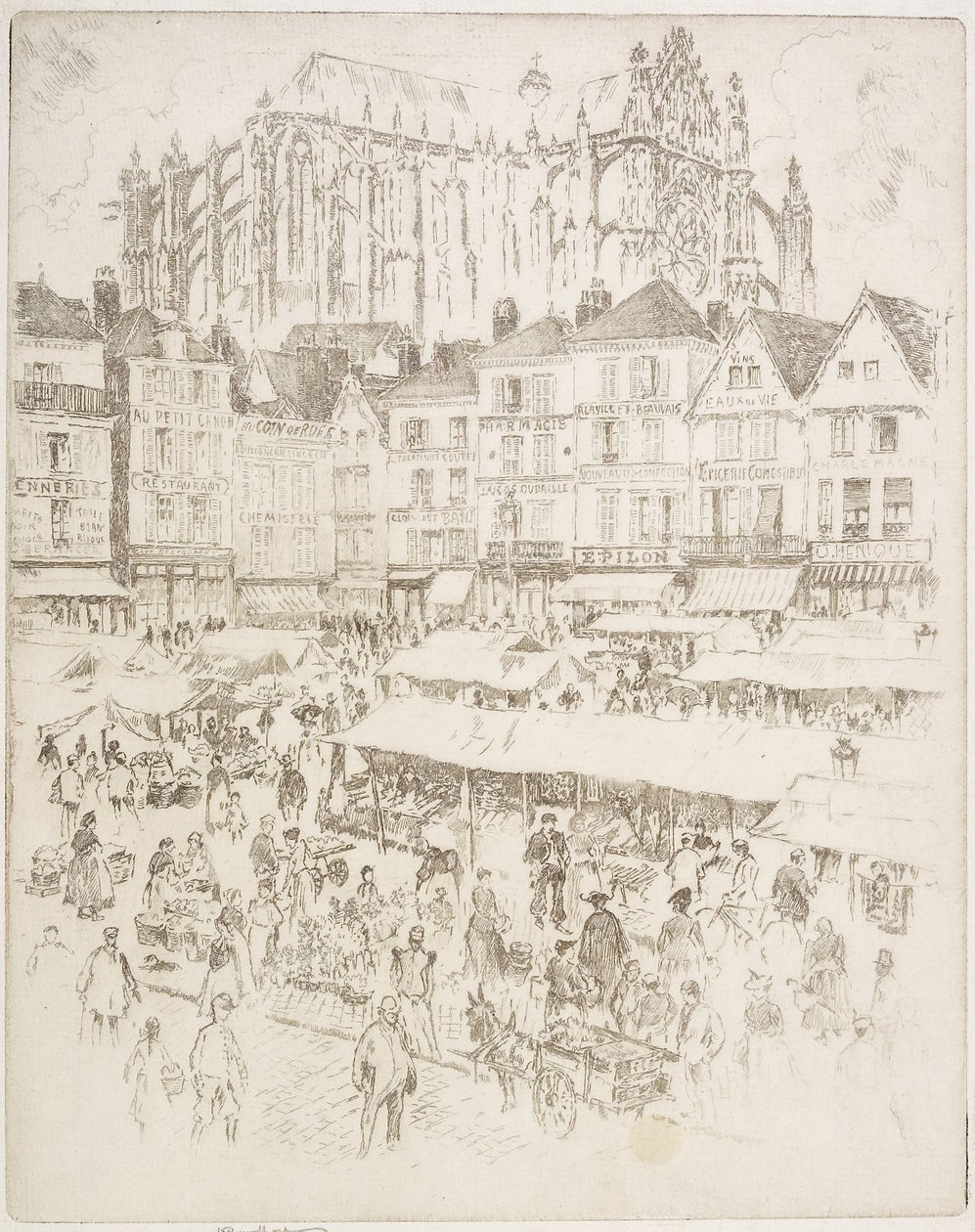 La Place, Beauvois, 1907 alkotó: Joseph Pennell