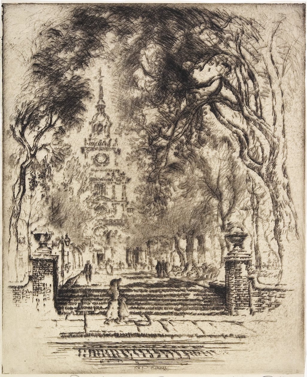The Square, Independence Square, Philadelphia, 1920 alkotó: Joseph Pennell