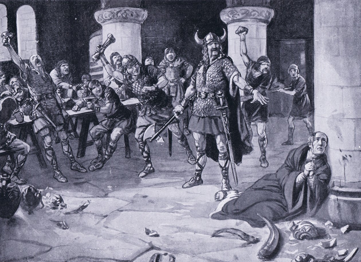 Alphege vértanúsága, pálmavasárnap Kr.u. 1016, 1920-as évek alkotó: Joseph Ratcliffe Skelton