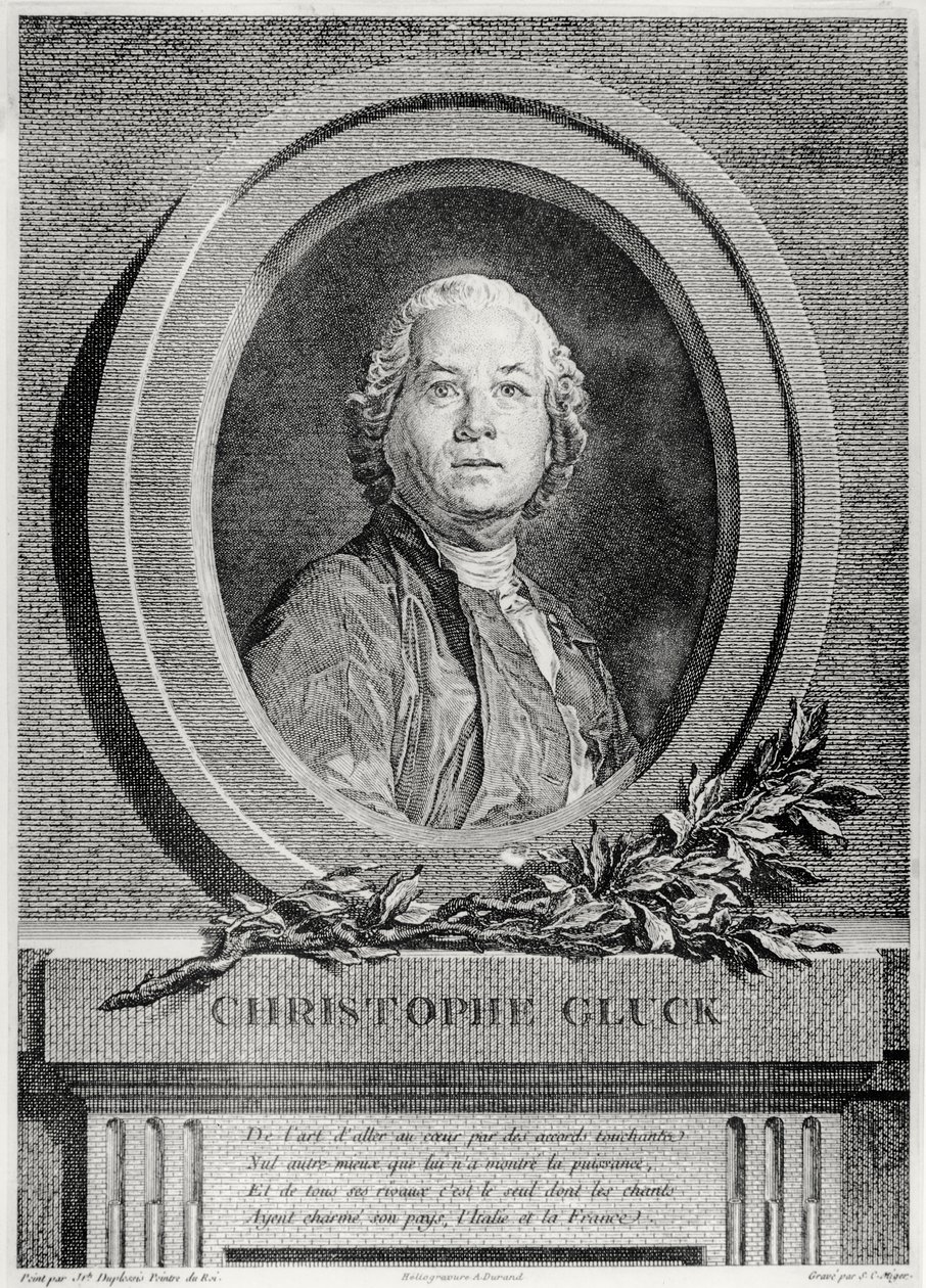 Christoph Gluck német zeneszerző portréja, Simon Charles Miger (1736-1820) metszete (héliomgravúr) alkotó: Joseph Siffred Duplessis
