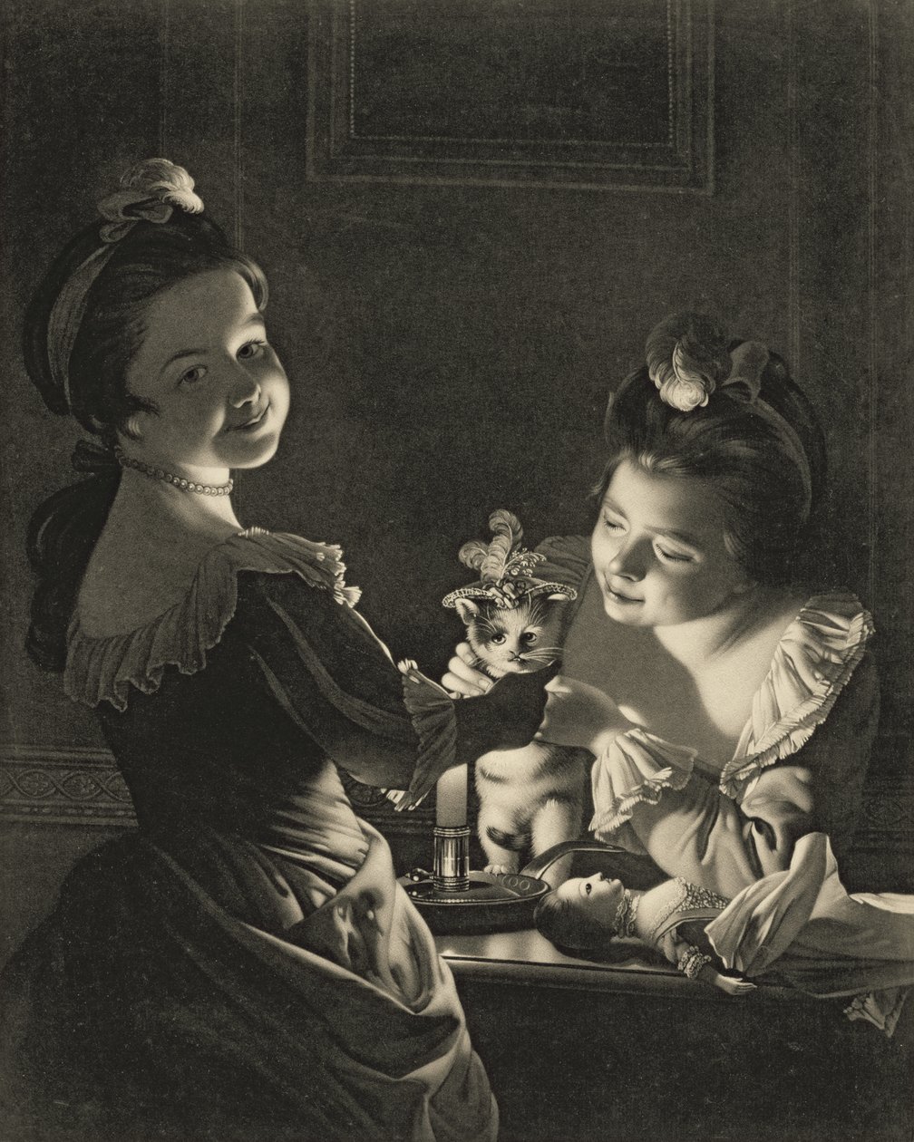 Miss Kitty Dressing, 1781 (mezzotint) alkotó: Joseph Wright of Derby