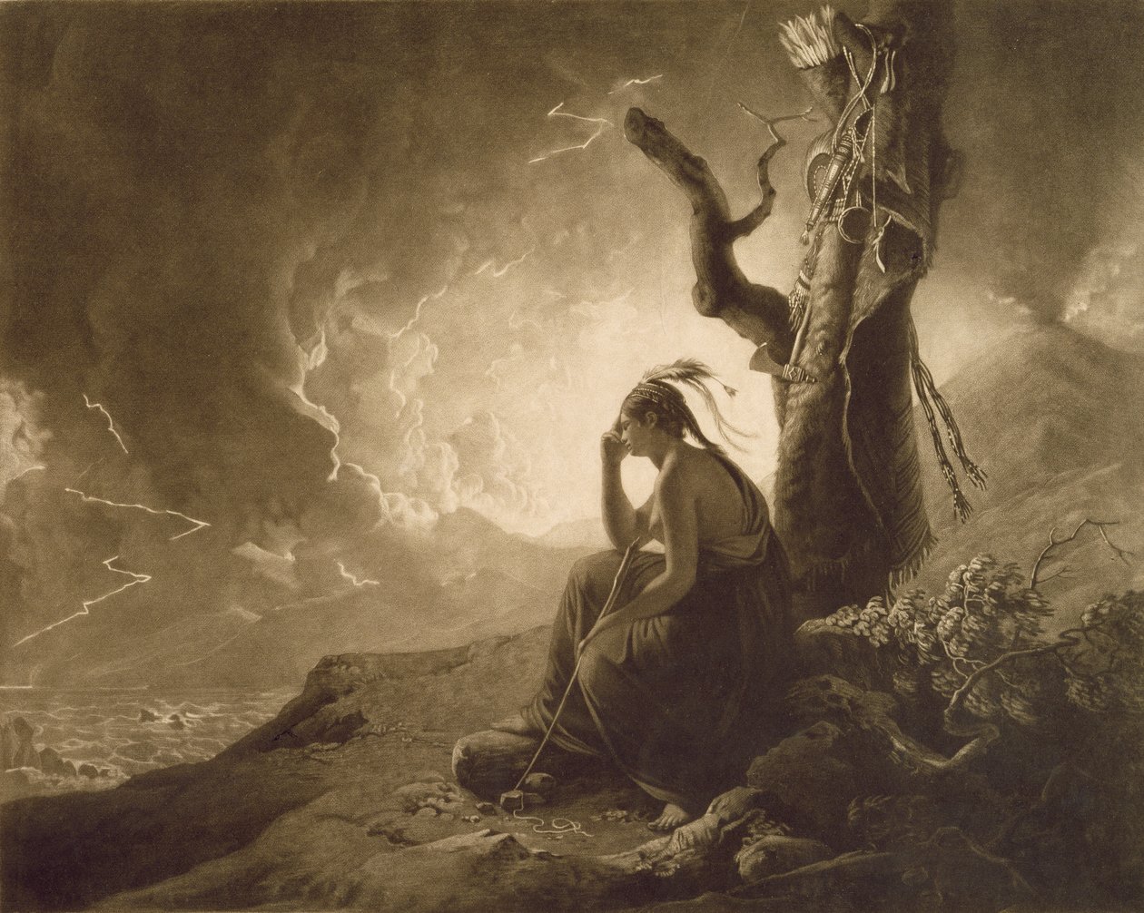 Az indiai özvegy, 1789 (metszet) alkotó: Joseph Wright of Derby