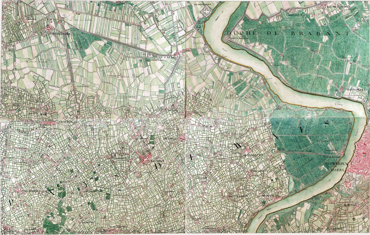 Antwerpen, Belgium térképe alkotó: Joseph de Ferraris