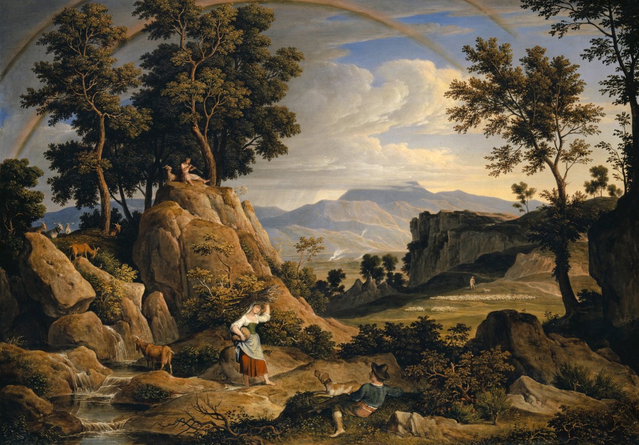 Táj Olevano mellett szivárvánnyal, 1823-24 alkotó: Joseph Anton Koch