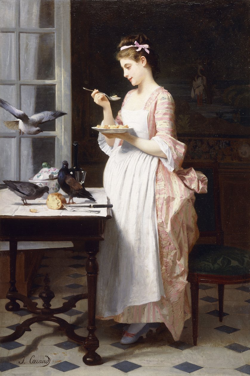 A galambok etetése, alkotó: Joseph Caraud