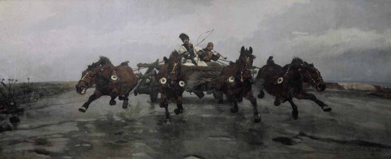Négy a kézben, 1881 alkotó: Joseph Chelmonski