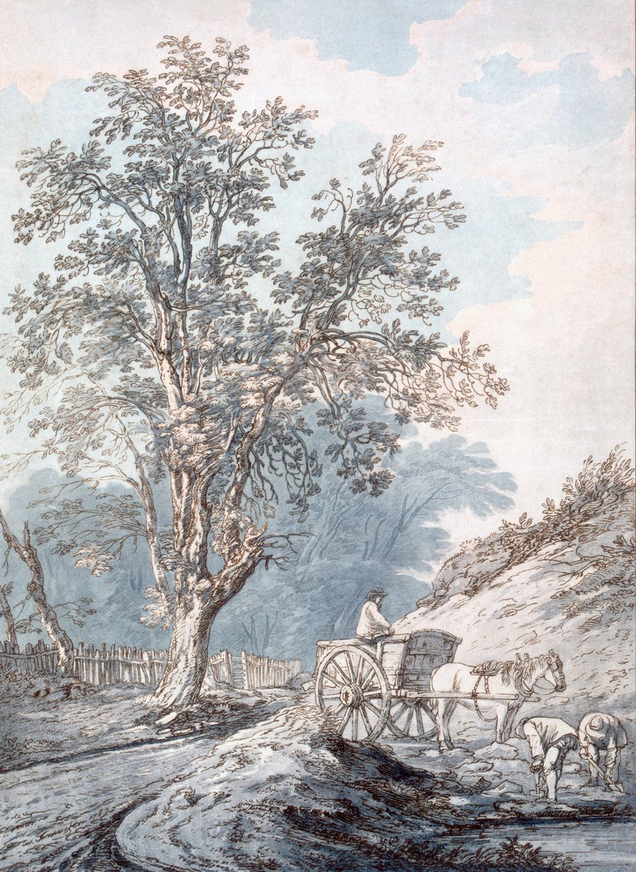 szekér és ló, 18. század. alkotó: Joseph Constantine Stadler