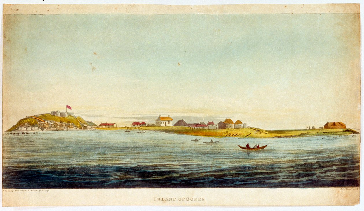 Goree-sziget (színes aquatinta) alkotó: Joseph Constantine Stadler