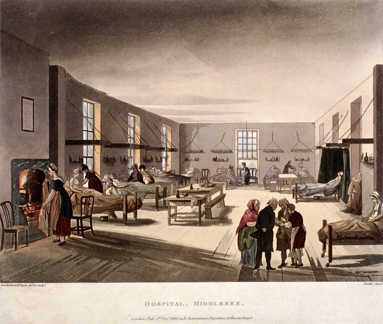 Mortimer Street, Marylebone, London, 1808 alkotó: Joseph Constantine Stadler
