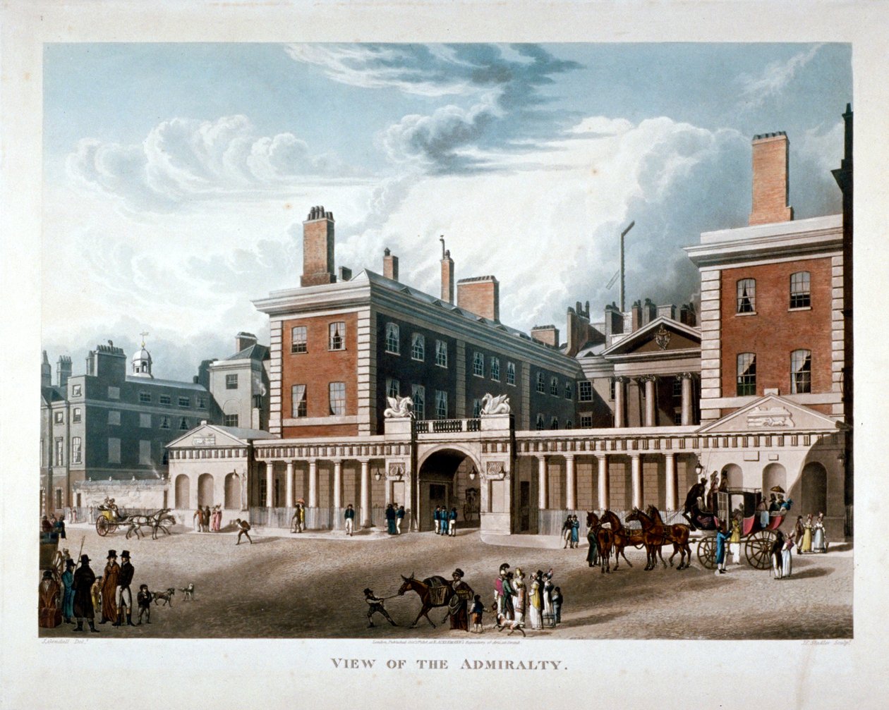 Az Admiralitás, Whitehall, Westminster, London, 1818 alkotó: Joseph Constantine Stadler