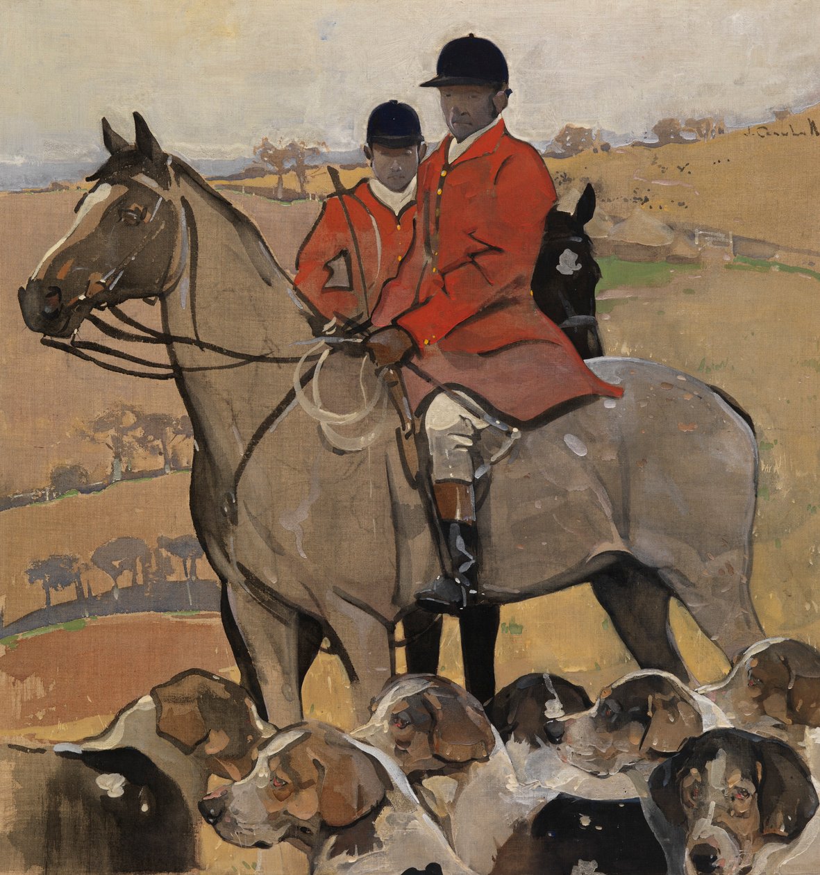 The Meet (gouache lenvászon) alkotó: Joseph Crawhall