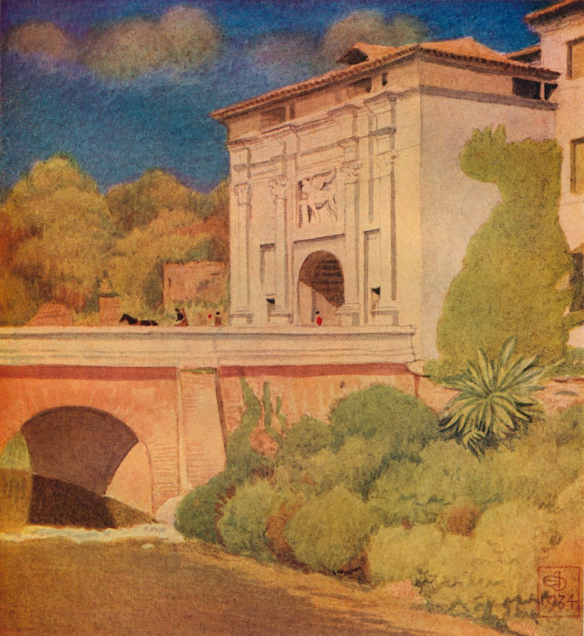 Porta Cavour, Treviso, 1934, 1936. alkotó: Joseph Edward Southall