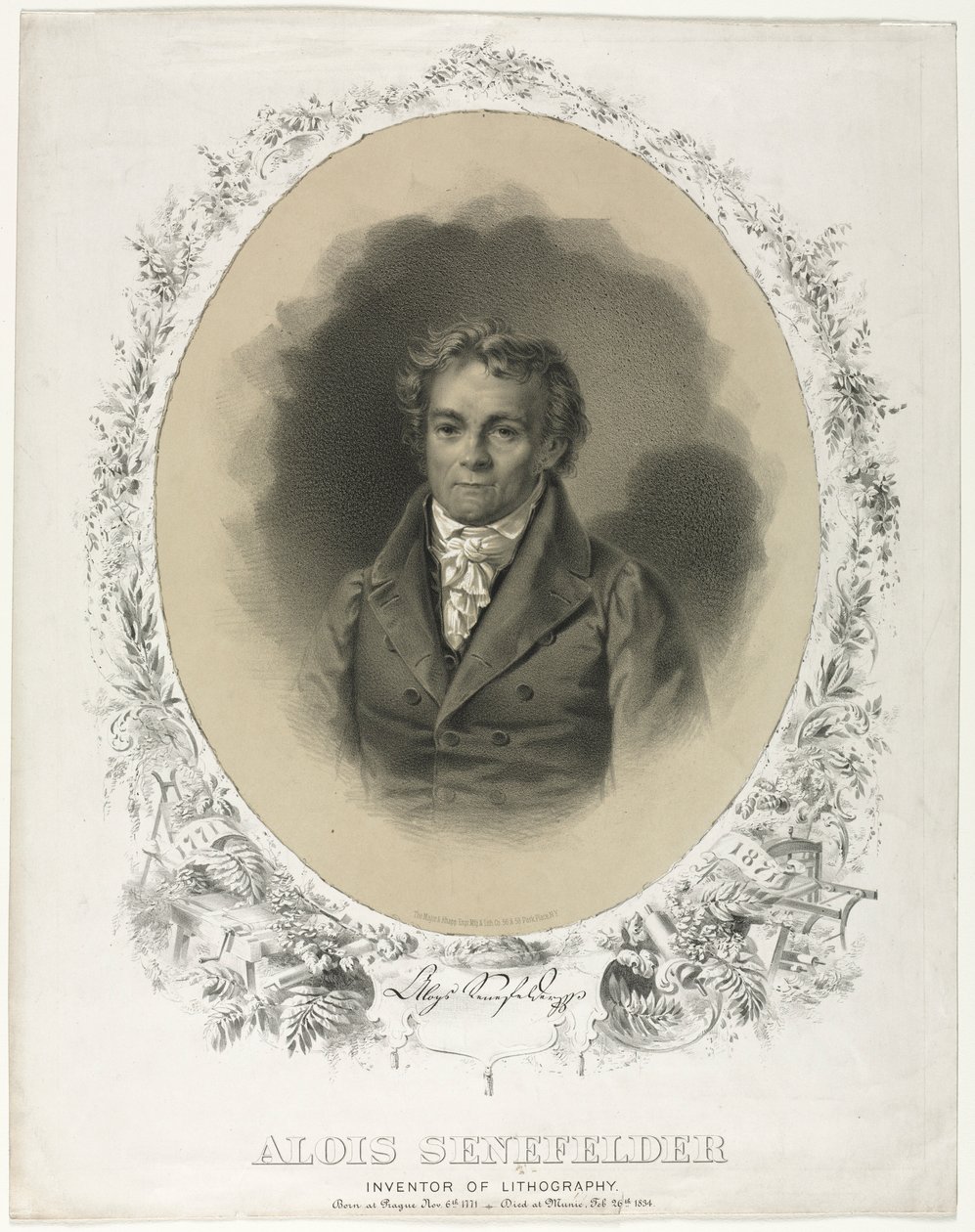 Alois Senefelder, 1871. alkotó: Joseph F. Knapp
